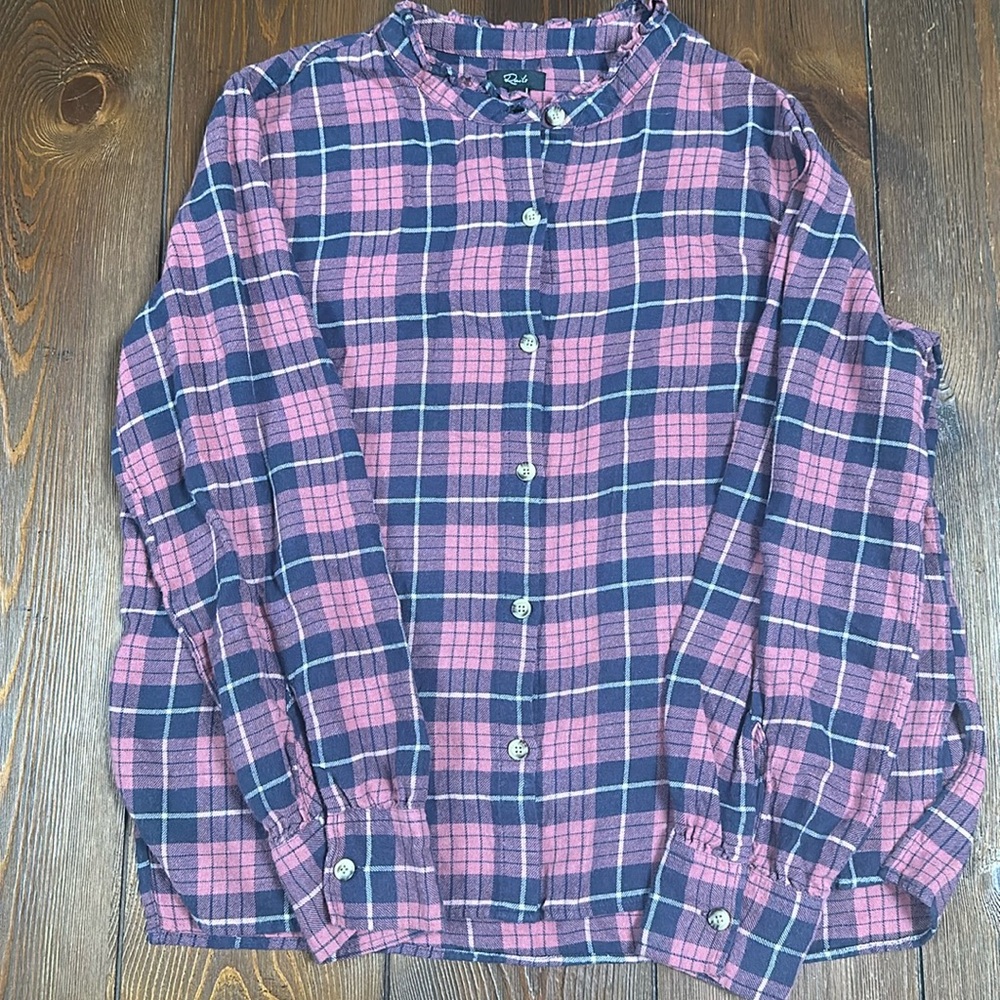 Rails Andie Plaid Button Up Collared Top Size M R… - image 5